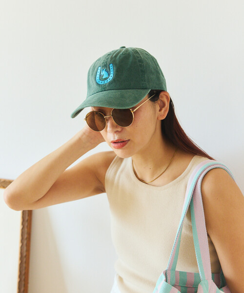 FREAK'S STORE(フリークスストア)の「TOYAMEG × FREAK'S STORE/トーヤメグ フリークスストア TOYAMEG Kaiun Horse Cap ワンポイント ピグメント 刺繍キャップ(キャップ・メンズ・ブルー/オレンジ/グリーン・ONE SIZE)」の13枚目の写真