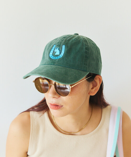 FREAK'S STORE(フリークスストア)の「TOYAMEG × FREAK'S STORE/トーヤメグ フリークスストア TOYAMEG Kaiun Horse Cap ワンポイント ピグメント 刺繍キャップ(キャップ・メンズ・ブルー/オレンジ/グリーン・ONE SIZE)」の14枚目の写真
