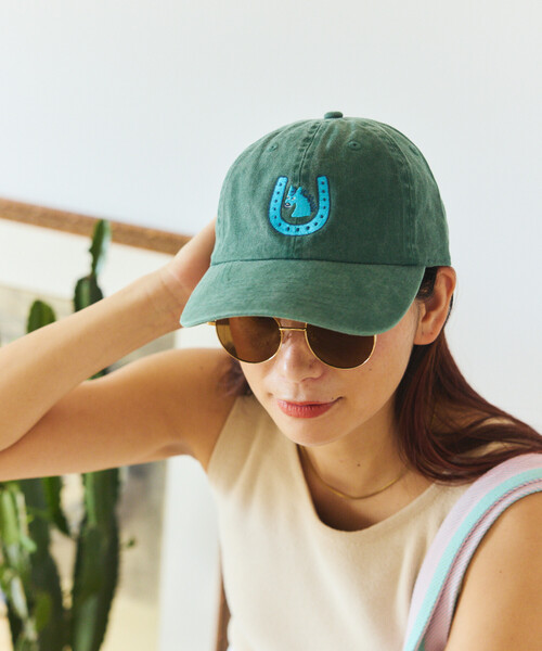 FREAK'S STORE(フリークスストア)の「TOYAMEG × FREAK'S STORE/トーヤメグ フリークスストア TOYAMEG Kaiun Horse Cap ワンポイント ピグメント 刺繍キャップ(キャップ・メンズ・ブルー/オレンジ/グリーン・ONE SIZE)」の16枚目の写真