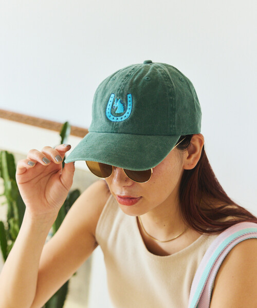 FREAK'S STORE(フリークスストア)の「TOYAMEG × FREAK'S STORE/トーヤメグ フリークスストア TOYAMEG Kaiun Horse Cap ワンポイント ピグメント 刺繍キャップ(キャップ・メンズ・ブルー/オレンジ/グリーン・ONE SIZE)」の17枚目の写真