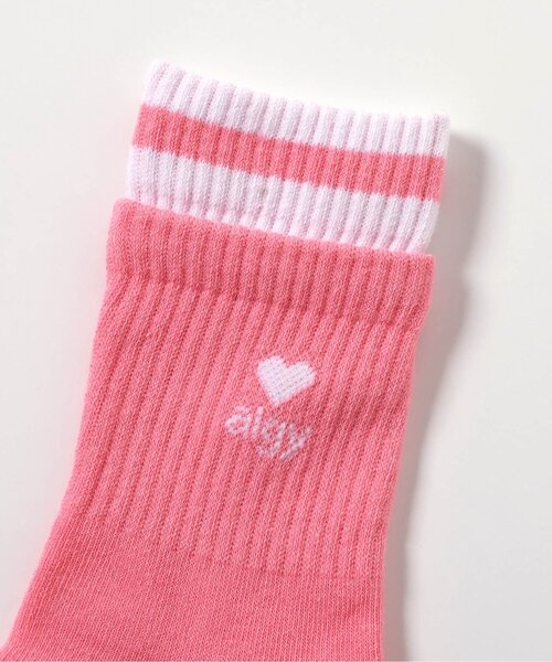algy（アルジー）の「【抗菌防臭】レイヤード風クルーソックス（ソックス/靴下・キッズ・ピンク/サックスブルー・21/24）」の3枚目の写真