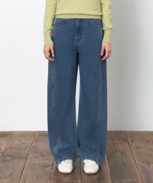 SIYAZU（シヤジュ）の「SIJN6103 トラッカーワイドジーンズ_ディープブルー（デニムパンツ・レディース・ダークブルー・SMALL/MEDIUM/LARGE）」の4枚目の写真