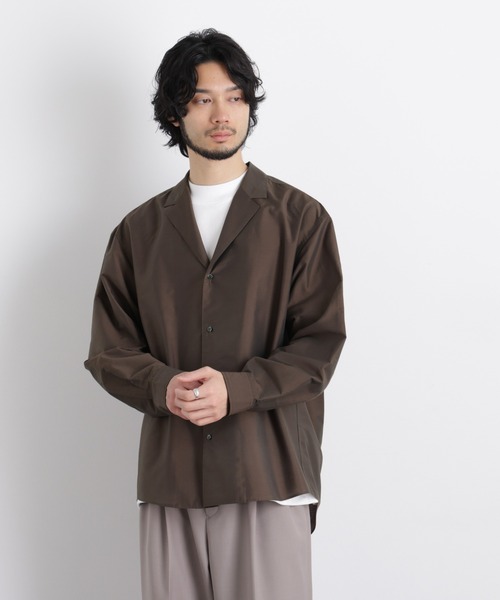 NANO universe（ナノユニバース）の「｢OtoNANO｣ 大人のワイドシャツ テーラードカラーシャツ（シャツ/ブラウス・メンズ・ライトグレー/ブラウン・L/M）」の3枚目の写真