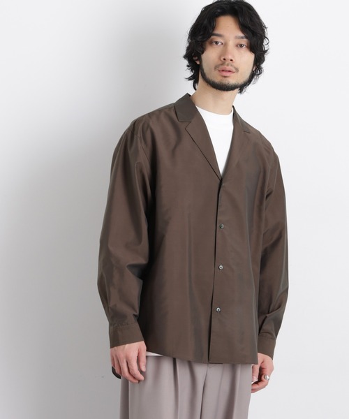 NANO universe（ナノユニバース）の「｢OtoNANO｣ 大人のワイドシャツ テーラードカラーシャツ（シャツ/ブラウス・メンズ・ライトグレー/ブラウン・L/M）」の4枚目の写真