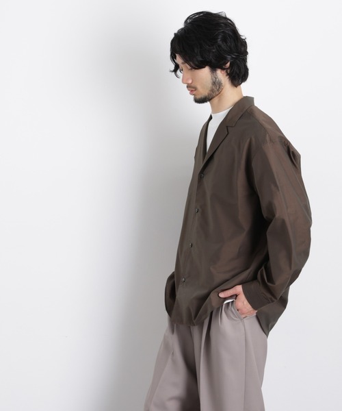 NANO universe（ナノユニバース）の「｢OtoNANO｣ 大人のワイドシャツ テーラードカラーシャツ（シャツ/ブラウス・メンズ・ライトグレー/ブラウン・L/M）」の5枚目の写真