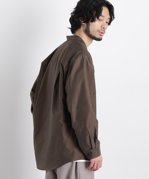NANO universe（ナノユニバース）の「｢OtoNANO｣ 大人のワイドシャツ テーラードカラーシャツ（シャツ/ブラウス・メンズ・ライトグレー/ブラウン・L/M）」の6枚目の写真