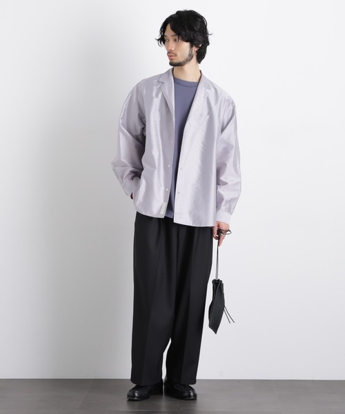 NANO universe（ナノユニバース）の「｢OtoNANO｣ 大人のワイドシャツ テーラードカラーシャツ（シャツ/ブラウス・メンズ・ライトグレー/ブラウン・L/M）」の14枚目の写真