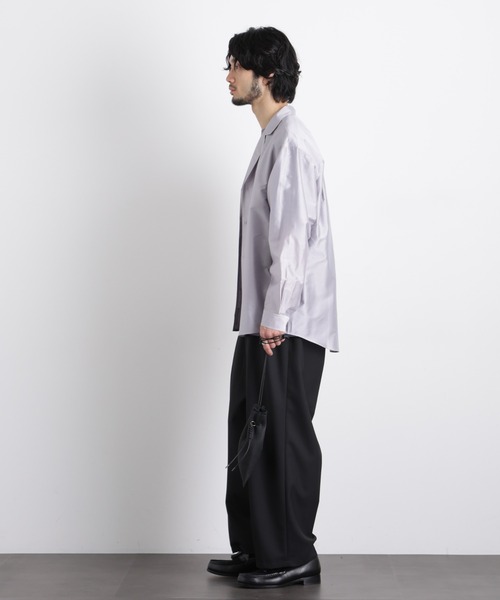 NANO universe（ナノユニバース）の「｢OtoNANO｣ 大人のワイドシャツ テーラードカラーシャツ（シャツ/ブラウス・メンズ・ライトグレー/ブラウン・L/M）」の16枚目の写真