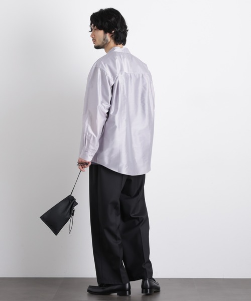 NANO universe（ナノユニバース）の「｢OtoNANO｣ 大人のワイドシャツ テーラードカラーシャツ（シャツ/ブラウス・メンズ・ライトグレー/ブラウン・L/M）」の17枚目の写真