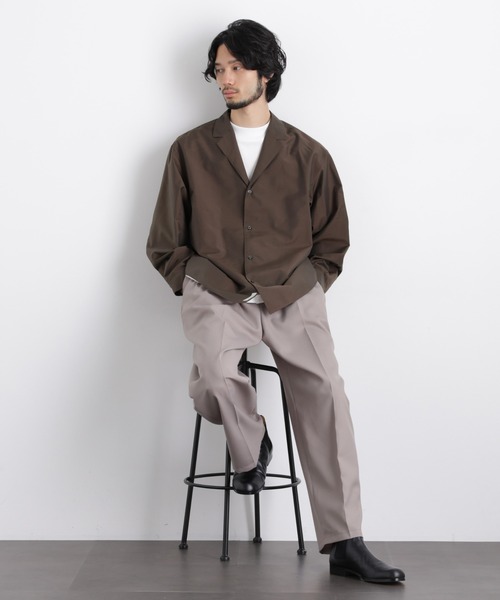 NANO universe（ナノユニバース）の「｢OtoNANO｣ 大人のワイドシャツ テーラードカラーシャツ（シャツ/ブラウス・メンズ・ライトグレー/ブラウン・L/M）」の7枚目の写真