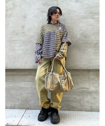 Desigual（デシグアル）の「マルチストライプ ポロシャツ / レイヤード（Tシャツ/カットソー）」