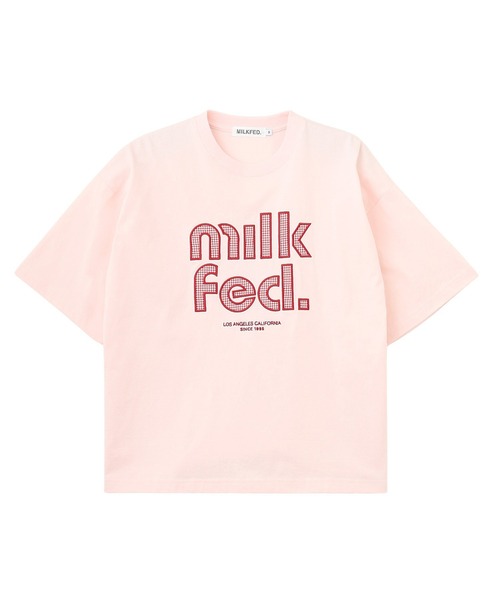 MILKFED.(ミルクフェド)の「CUT OUT LOGO GINGHAM WIDE S/S TEE(Tシャツ/カットソー・レディース・ブラック/ライトピンク/オフホワイト・S/M/L)」の17枚目の写真