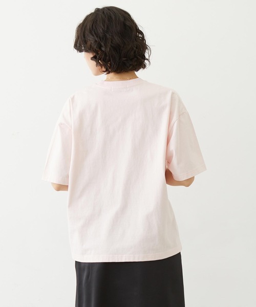 MILKFED.(ミルクフェド)の「CUT OUT LOGO GINGHAM WIDE S/S TEE(Tシャツ/カットソー・レディース・ブラック/ライトピンク/オフホワイト・S/M/L)」の13枚目の写真