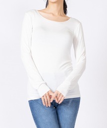 BACKYARD FAMILY（バックヤードファミリー）の「無地 R/Pu Uネック 長袖Tシャツ（Tシャツ/カットソー）」