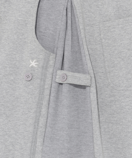 THECOLDESTMOMENT(ザコールデストモーメント)の「TCM waffle button half sweat pants (melange grey)(その他パンツ・レディース・その他・LARGE/SMALL/MEDIUM)」の5枚目の写真