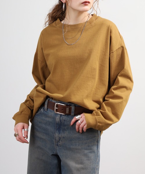 SO（エスオー）の「長袖カットソー（Tシャツ/カットソー・レディース・キャメル/マスタード・F）」の2枚目の写真