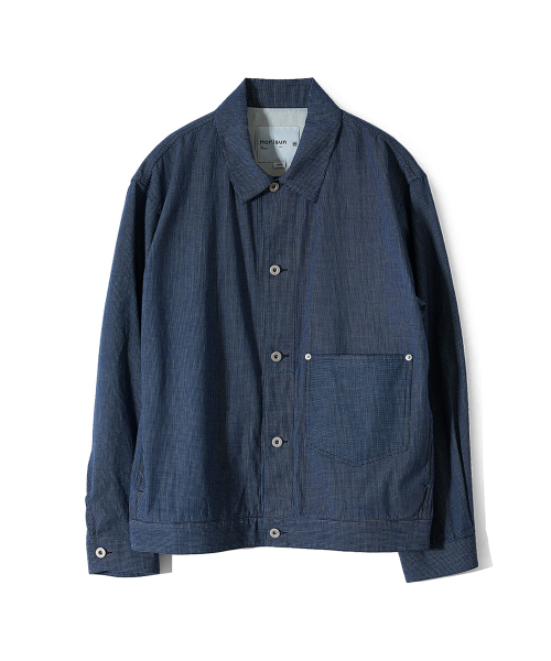 HORLISUN(ホーリーサン)の「Liverty Denim Small Check Jacket Navy(その他アウター・メンズ・その他・MEDIUM/LARGE/SMALL)」の1枚目の写真