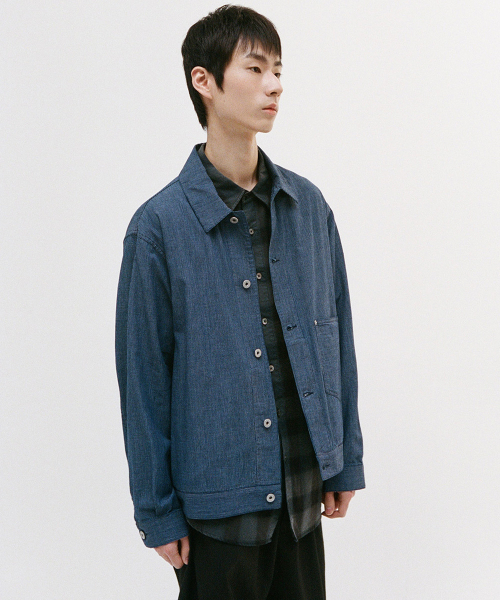 HORLISUN(ホーリーサン)の「Liverty Denim Small Check Jacket Navy(その他アウター・メンズ・その他・MEDIUM/LARGE/SMALL)」の7枚目の写真