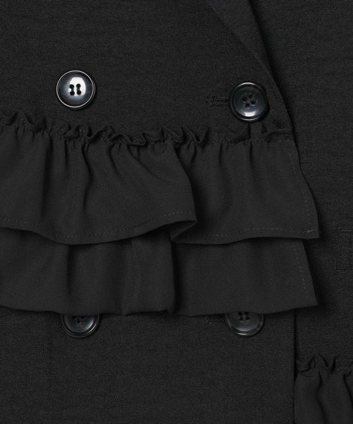 LEPSIM（レプシィム）の「《リネンライクドライシリーズ》フリルW長袖ジャケット　639012（テーラードジャケット・レディース・ブラック/チャコールグレー・FREE）」の11枚目の写真