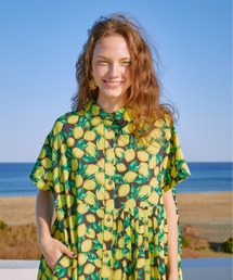 manana suerte | プリントアシンメトリープリーツワンピース(ワンピース)