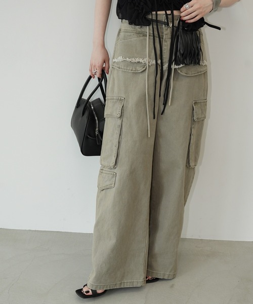 chuclla(チュクラ)の「リメイクカットオフ カーゴパンツ chw26s158(その他パンツ・レディース・グレー/キャメル・S/M/L)」の1枚目の写真