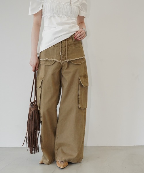 chuclla(チュクラ)の「リメイクカットオフ カーゴパンツ chw26s158(その他パンツ・レディース・グレー/キャメル・S/M/L)」の14枚目の写真