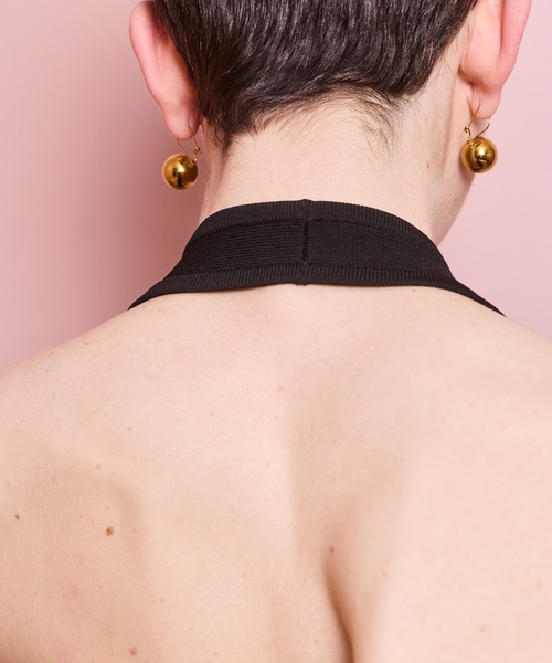 OMMO(オーエムエムオー)の「HALTER NECK TUCK KT TOP(ニット/セーター・レディース・ホワイト/ブラック/カーキ・F)」の20枚目の写真