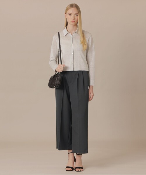 MACKINTOSH LONDON(マッキントッシュ ロンドン)の「【婦人画報4月号掲載】シャイニーリネンニットシャツ(シャツ/ブラウス・レディース・ブルー系その他2/イエロー/ライトグレー・38/40)」の4枚目の写真