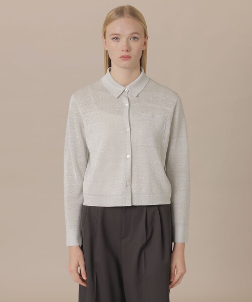 MACKINTOSH LONDON(マッキントッシュ ロンドン)の「【婦人画報4月号掲載】シャイニーリネンニットシャツ(シャツ/ブラウス・レディース・ブルー系その他2/イエロー/ライトグレー・38/40)」の7枚目の写真