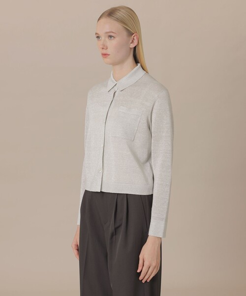 MACKINTOSH LONDON(マッキントッシュ ロンドン)の「【婦人画報4月号掲載】シャイニーリネンニットシャツ(シャツ/ブラウス・レディース・ブルー系その他2/イエロー/ライトグレー・38/40)」の8枚目の写真