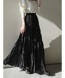 A AMEL（エイメル）の「ワッシャーボリュームロングスカート / ブラック（スカート）」