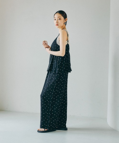 LEPSIM（レプシィム）の「ペプラムキャミサロペット　663222（サロペット/オーバーオール・レディース・チャコールグレー/ブラック・FREE）」の6枚目の写真