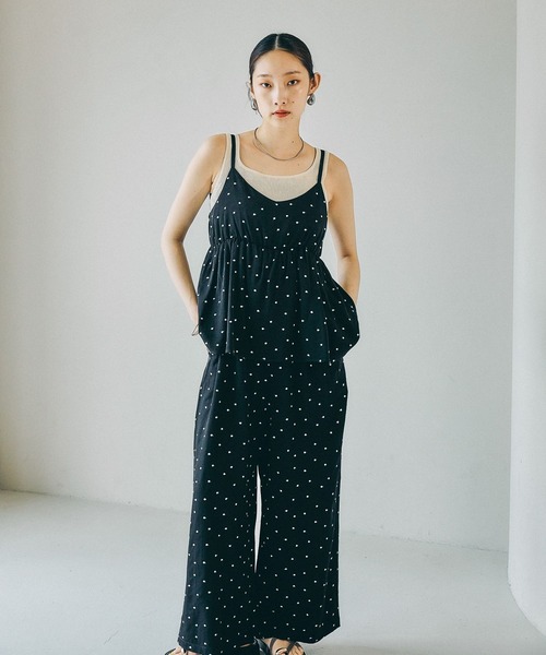 LEPSIM（レプシィム）の「ペプラムキャミサロペット　663222（サロペット/オーバーオール・レディース・チャコールグレー/ブラック・FREE）」の9枚目の写真