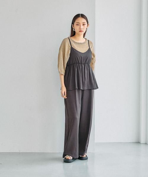 LEPSIM（レプシィム）の「ペプラムキャミサロペット　663222（サロペット/オーバーオール・レディース・チャコールグレー/ブラック・FREE）」の12枚目の写真