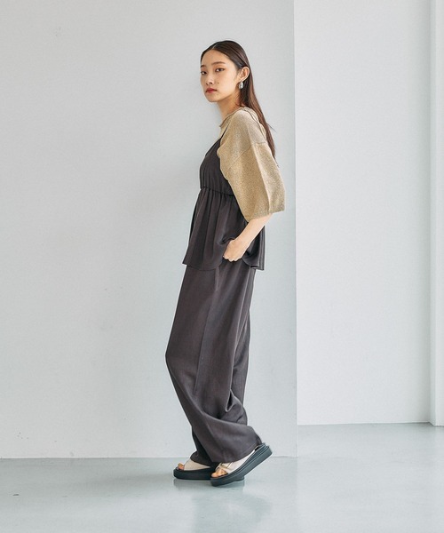 LEPSIM（レプシィム）の「ペプラムキャミサロペット　663222（サロペット/オーバーオール・レディース・チャコールグレー/ブラック・FREE）」の13枚目の写真