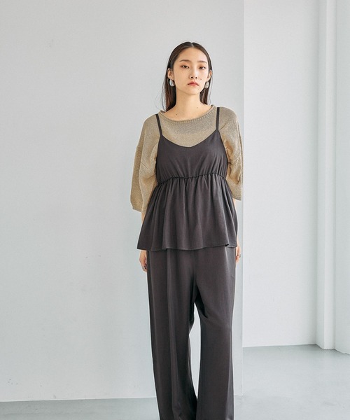 LEPSIM（レプシィム）の「ペプラムキャミサロペット　663222（サロペット/オーバーオール・レディース・チャコールグレー/ブラック・FREE）」の14枚目の写真