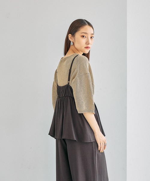 LEPSIM（レプシィム）の「ペプラムキャミサロペット　663222（サロペット/オーバーオール・レディース・チャコールグレー/ブラック・FREE）」の15枚目の写真