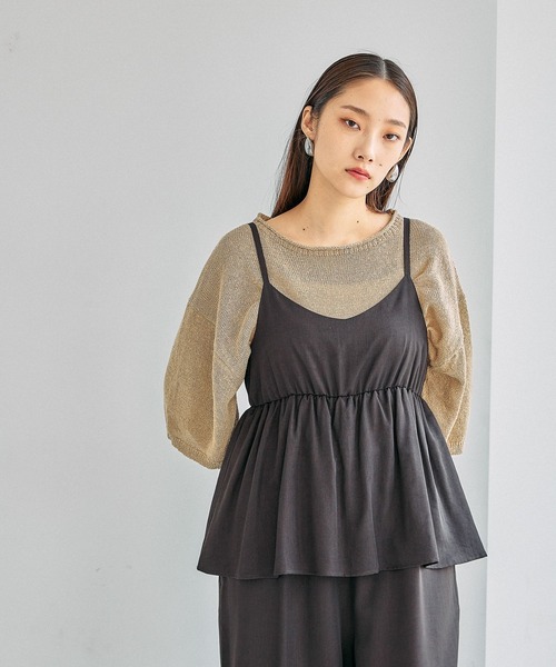 LEPSIM（レプシィム）の「ペプラムキャミサロペット　663222（サロペット/オーバーオール・レディース・チャコールグレー/ブラック・FREE）」の16枚目の写真