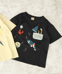 DILASH（ディラッシュ）の「【綿100％・アップリケ】ぷかぷか海のいきものモチーフ半袖T（Tシャツ/カットソー）」