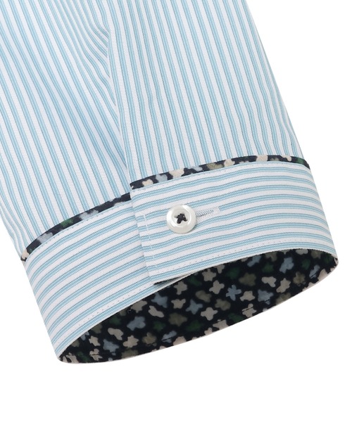 TOKYO SHIRTS(トウキョウシャツ)の「【透け防止】 形態安定ノンアイロン レギュラー 7分袖ビジネスワイシャツ(ビジネスシャツ・レディース・グリーン・S/M/L/LL/XL)」の4枚目の写真