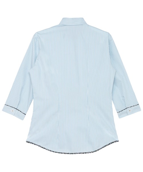 TOKYO SHIRTS(トウキョウシャツ)の「【透け防止】 形態安定ノンアイロン レギュラー 7分袖ビジネスワイシャツ(ビジネスシャツ・レディース・グリーン・S/M/L/LL/XL)」の2枚目の写真