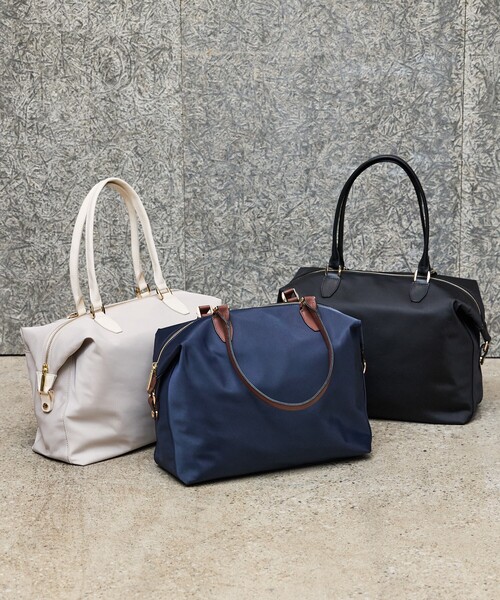 LOWELL things（ロウェル　シングス）の「Porta/2WAYボストンバッグL/A4/13インチPC収納可（ボストンバッグ・レディース・ブラック/アイボリー/ネイビー・フリー）」の4枚目の写真