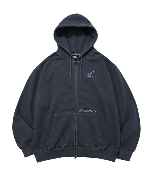 PHYPS MOTORCYCLE(フィップスモーターサイクル)の「Pigment Hoodie Zip-Up Navy(パーカー・レディース・その他・SMALL/MEDIUM/LARGE/X-LARGE)」の1枚目の写真