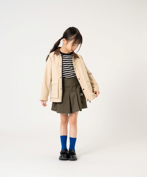 and D. petit main(アンドディープティマイン)の「衿コーデュロイジップアップジャケット(ブルゾン・キッズ・カーキ/ベージュ・110cm/120cm/130cm/100cm/140cm)」の3枚目の写真