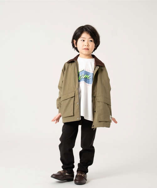 and D. petit main(アンドディープティマイン)の「衿コーデュロイジップアップジャケット(ブルゾン・キッズ・カーキ/ベージュ・110cm/120cm/130cm/100cm/140cm)」の8枚目の写真