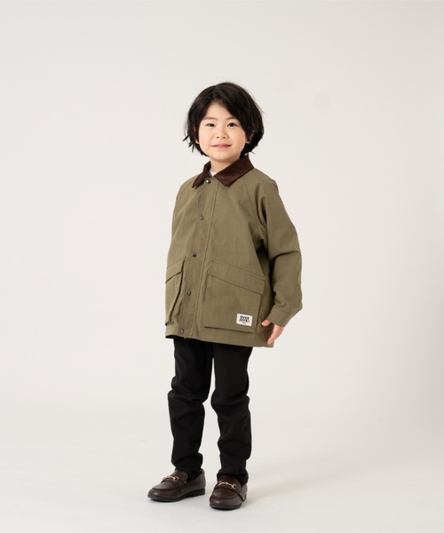 and D. petit main(アンドディープティマイン)の「衿コーデュロイジップアップジャケット(ブルゾン・キッズ・カーキ/ベージュ・110cm/120cm/130cm/100cm/140cm)」の9枚目の写真