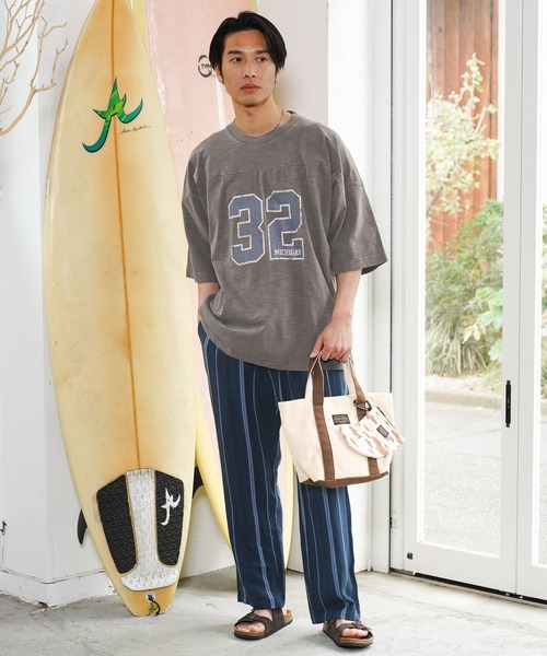 BAYFLOW(ベイフロー)の「ナンバリング7分袖Tシャツ(Tシャツ/カットソー・メンズ・オフホワイト/チャコール/イエロー・MEDIUM/LARGE)」の7枚目の写真