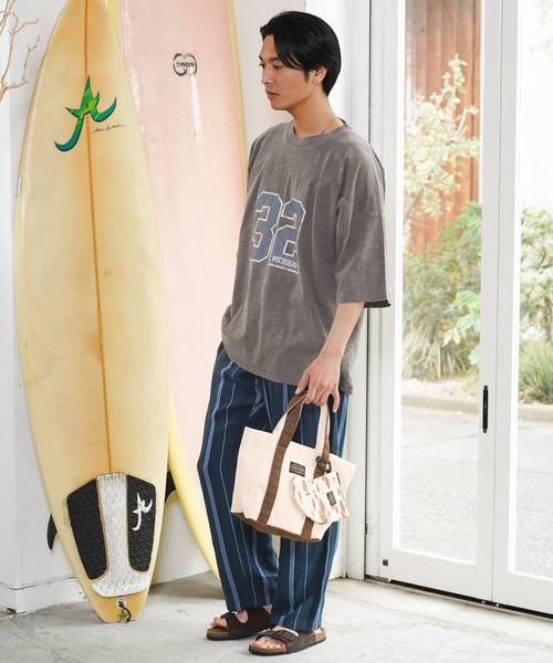 BAYFLOW(ベイフロー)の「ナンバリング7分袖Tシャツ(Tシャツ/カットソー・メンズ・オフホワイト/チャコール/イエロー・MEDIUM/LARGE)」の8枚目の写真