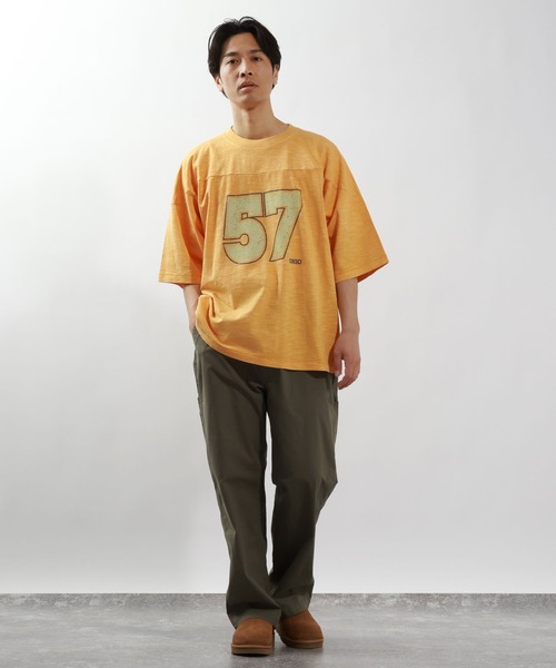 BAYFLOW(ベイフロー)の「ナンバリング7分袖Tシャツ(Tシャツ/カットソー・メンズ・オフホワイト/チャコール/イエロー・MEDIUM/LARGE)」の13枚目の写真