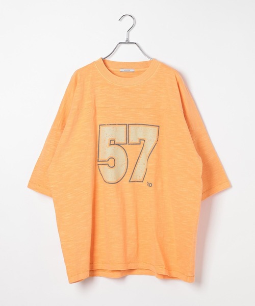 BAYFLOW(ベイフロー)の「ナンバリング7分袖Tシャツ(Tシャツ/カットソー・メンズ・オフホワイト/チャコール/イエロー・MEDIUM/LARGE)」の14枚目の写真